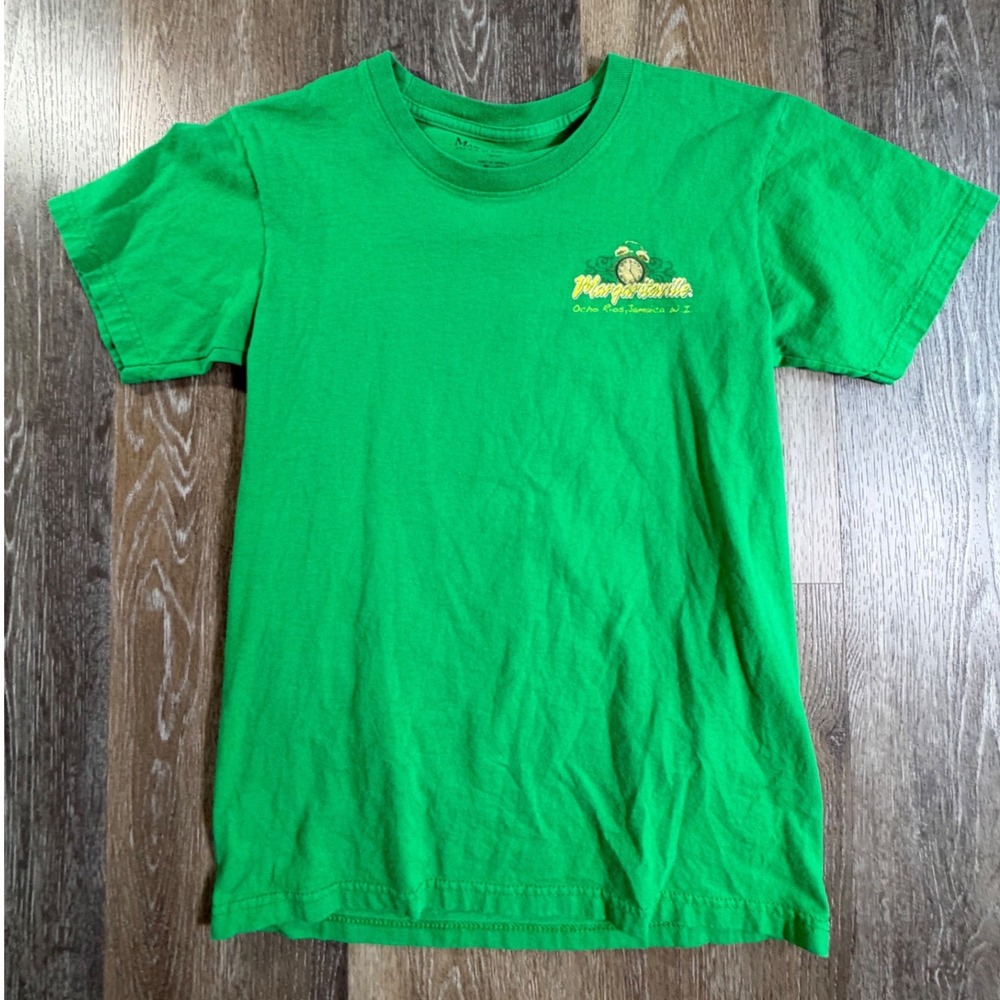 Margaritaville Graphic T-Shirt Mens Small Green It's 5 O'Clock Somewhere Jamaica